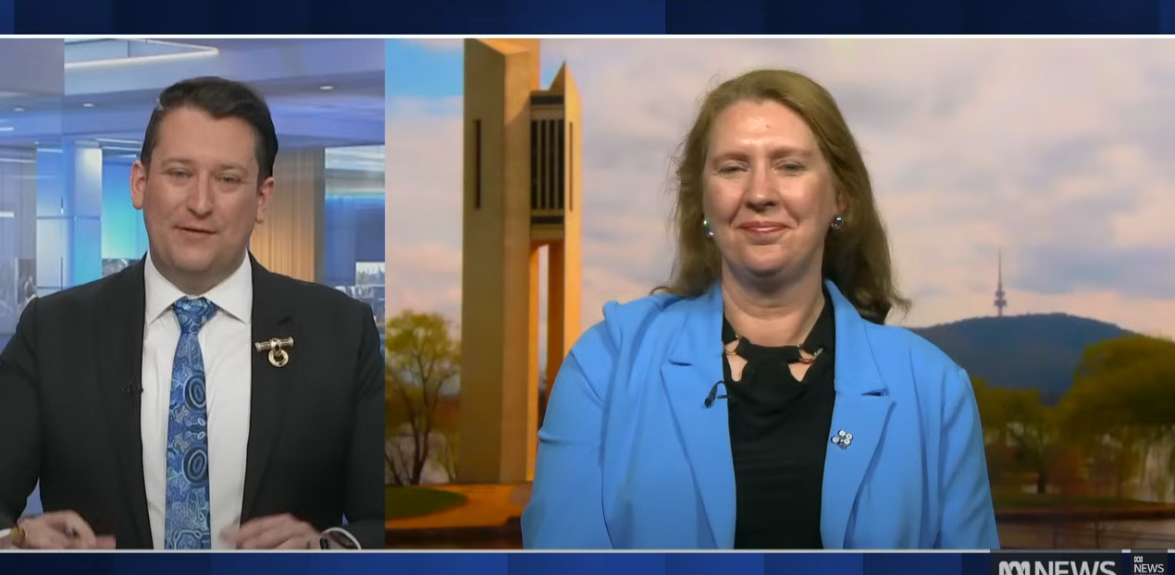 Anna being interviewed on ABC